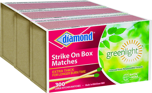 diamond Greenlight 02234 Strike On Box Fire Match, 300-Stick