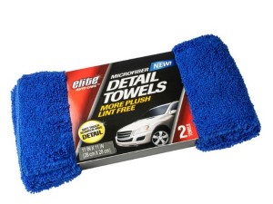 Elite 8902 Auto Care Microfiber Lint Free Detailing Towels, 2PK