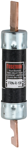 Bussman FRN-R-100 Time-Delay Fuse, 100 A, 250 VAC, 125 VDC, 20 kA VDC, 200