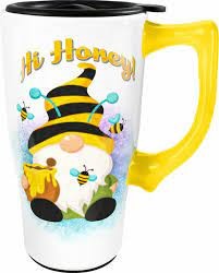 TRAVEL MUG-CERAMIC HI HONEY 18Z