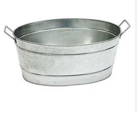 Metal Tub Decor-Galvanized 2/cs