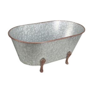 Metal Tub Decor - Galvanized