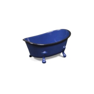 Navy Blue Metal Bathtub Decor