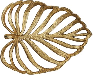 Metal Decor Cast Iron Leave Gold