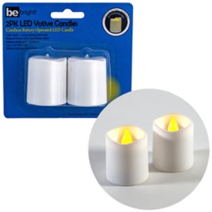 VOTIVE LED WHITE W/FLICKER FLAME