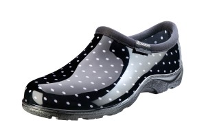 WO'S COMFORT SHOES BLACK POLKA D