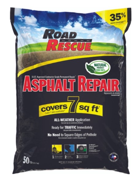 Road Rescue AP-50 Pre-Mixed Asphalt Patch, Black, 50 lb Bag