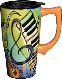 TRAVEL MUG-CERAMIC MUSIC 18Z