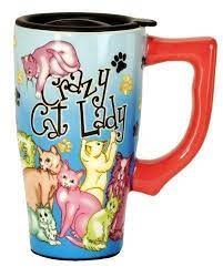 TRAVEL MUG-CERAMIC CCAT LADY 18Z