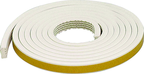 M-D 63669 Weatherstrip Tape, 10 ft L, 19/32 in W, EPDM, White