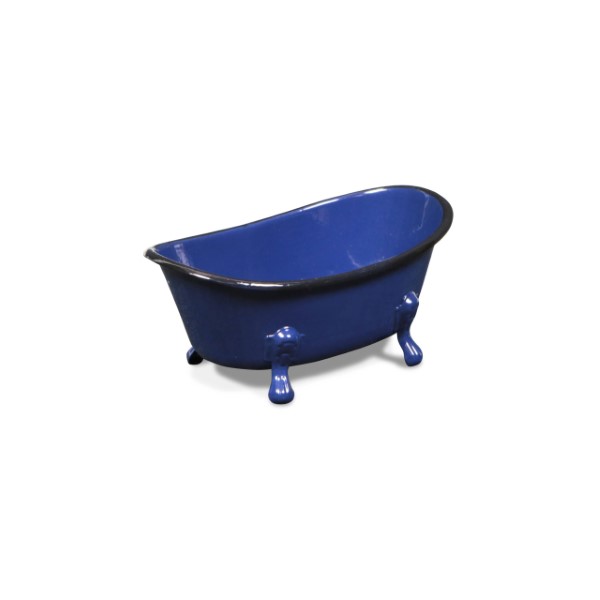 Navy Blue Metal Bathtub Decor