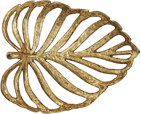 Metal Decor Cast Iron Leave Gold