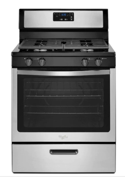 Whirlpool 30-in 4 Burners 5.1-cu ft Freestanding Gas Range (Stainless Steel)