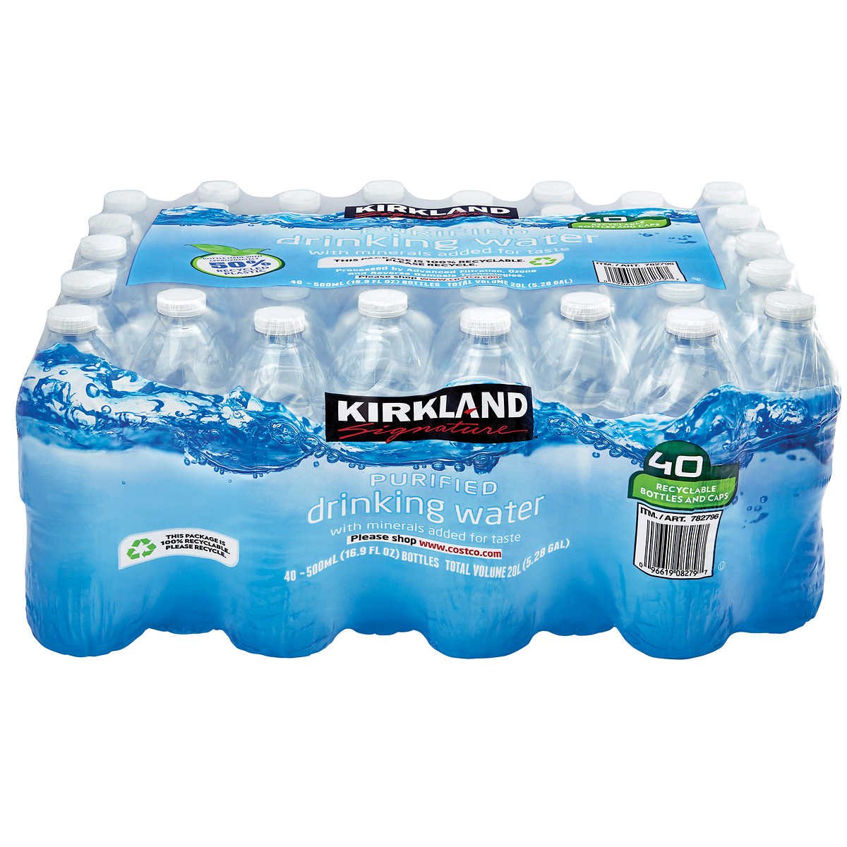 Kirkland Signature Purified Drinking Water|16.9 Ounce|40 Count 