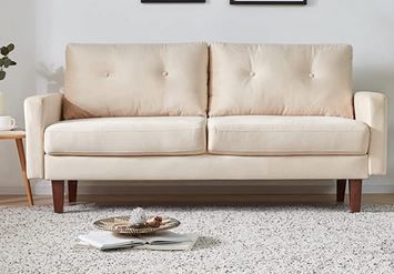 COST LOVESEAT VELVET BEIGE