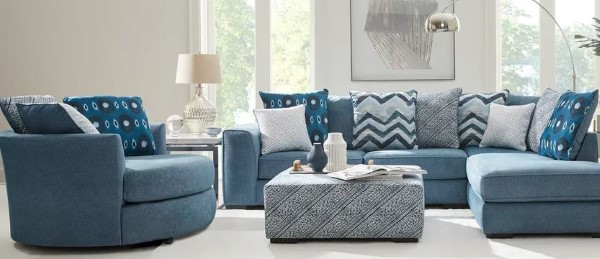 BELLEHURST SOFA W/CHAISE BLUE