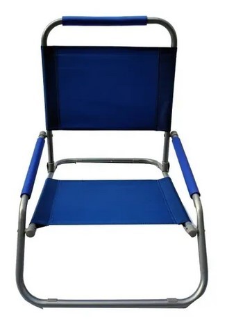 BLUE BEACH CHAIR SILVER FRAME