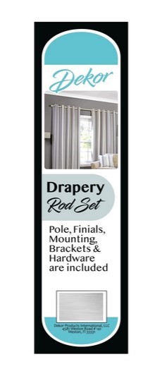 Deco DR6620N Draper Rod Set 66-120"