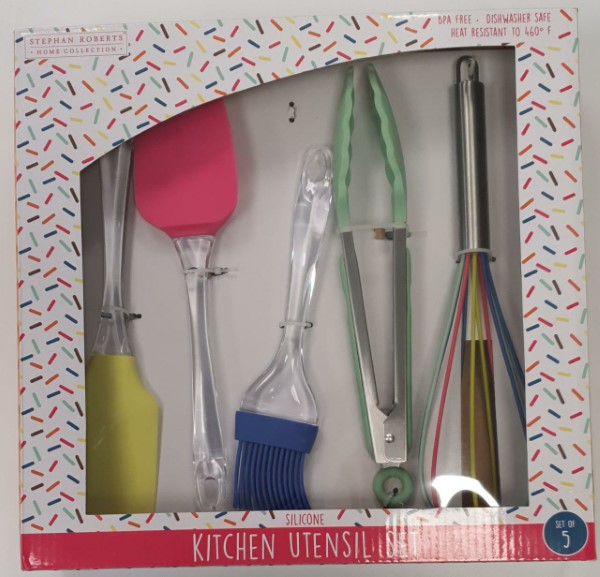 SILICONE KITCHEN UTENSIL SET, 5PC