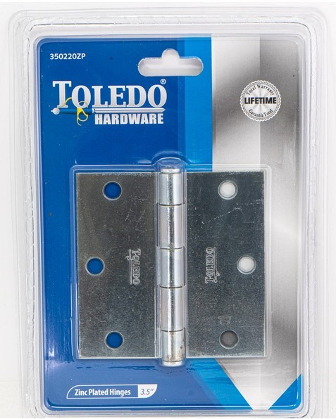 TOLEDO ZINC PLATED HINGE, 3"