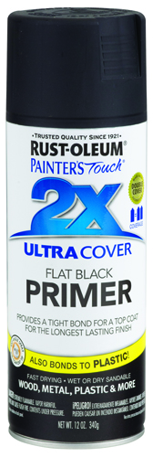 RUST-OLEUM PAINTER'S Touch 249846 All-Purpose Spray Primer, Flat, Black, 12