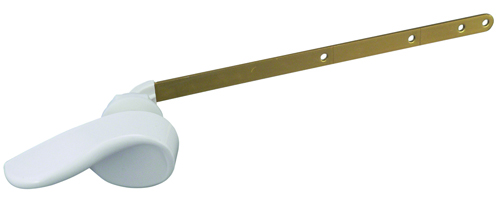 Plumb Pak PP836-62L Toilet Flush Lever, Brass, White