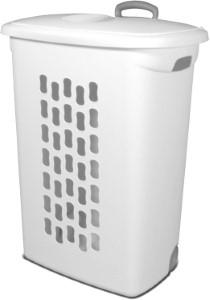 HAMPER LAUNDRY WHEELED WHITE