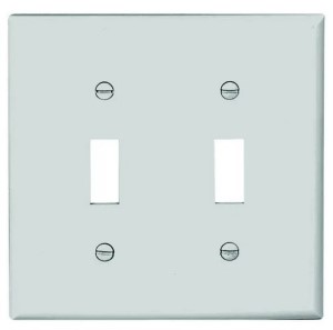 Eaton 5139W 2-Gang Toggle Wall Plate, White