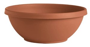 Bloem Terra Cotta Plastic Planter with Drainage Holes, 14-in x 5.5-in