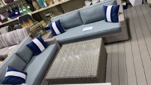 Patmos Gray Outdoor Sofa with Moss Cushions