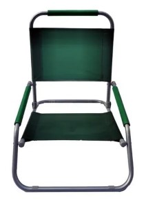 CHAIR BEACH STEEL W/GREEN FABRIC