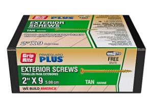 Grip-Rite PrimeGuard Plus #9 x 2 in. Tan Exterior Wood Deck Screw, 1lb