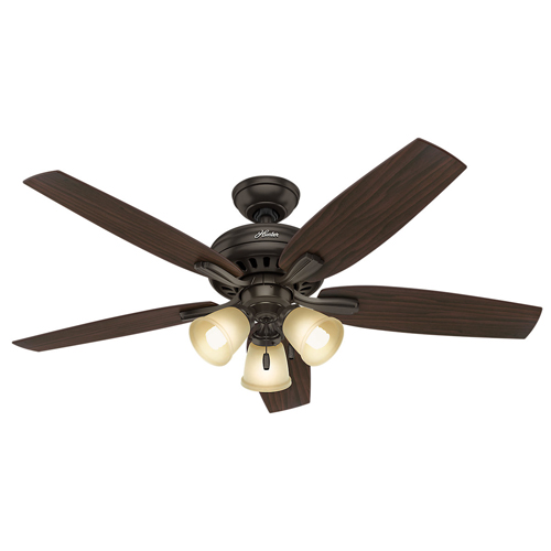 Hunter Fan Newsome Ceiling Fan With Light, 52", Premier Bronze 