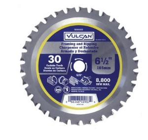 Vulcan 409071OR Circular Saw Blade, 6-1/2 in Dia, 5/8 and 13/16 Diamond in