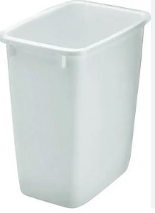 WASTEBASKET RECT WHT 36 QT