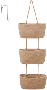 3 TIER HANGING WOVEN BIN BLU/WHT