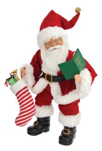 16" KRINGLES SANTA WITH BOOK & STOCKING