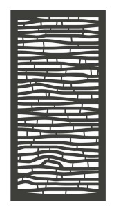 Composite Bamboo Designed Decorative Fence Panel | Charcoal Gray |4 X 2ft