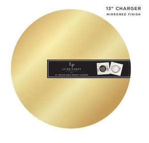 Luxe Party 3" Round Light Weight Mirror Charger Plate | Gold