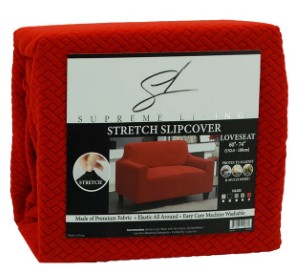 Supreme Living Loveseat Stretch Slipcover, Red