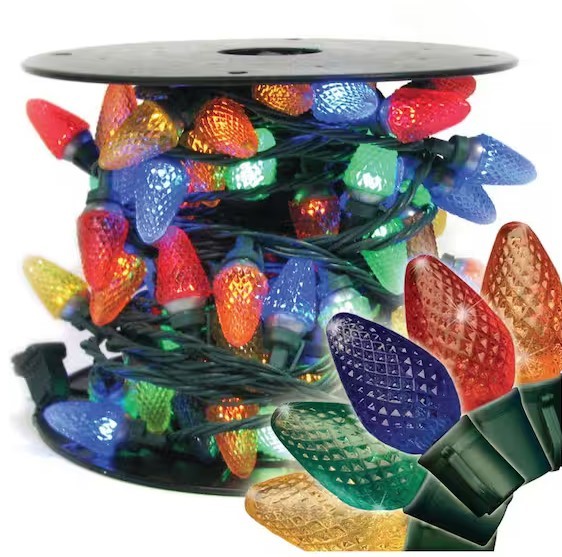 Brite Star 100-Light Faceted C7 LED Multi-Colored-Light Set