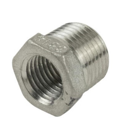 1/2 MIP x 3/8" FIP Stainless Steel Reducer Bushing