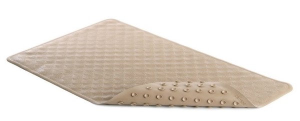 Con-Tact Brand BMAT-C02472-04 Shells Rubber Bath Mat | Taupe | 16" x 28"