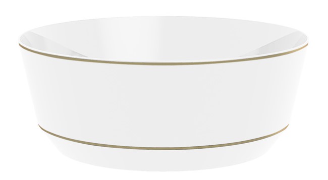 Luxe Party Soup Bowls | White & Gold | 14 oz | 10 pack