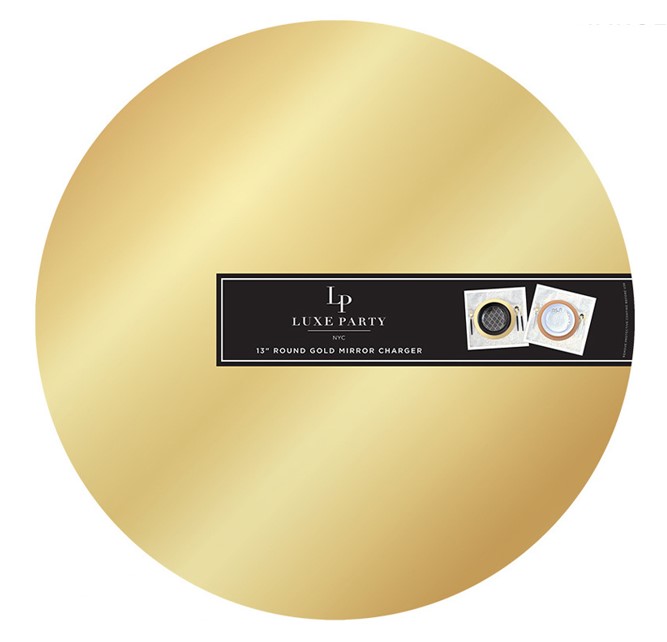 Luxe Party 3" Round Light Weight Mirror Charger Plate | Gold