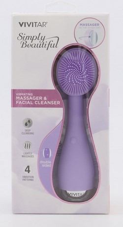 Vivitar Simply Beautiful Lavender Vibrating Massager & Facial Cleanser