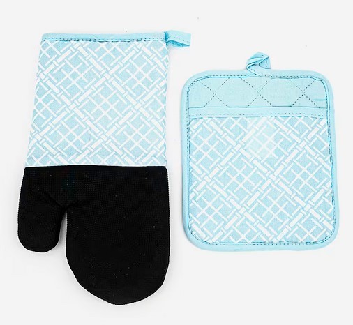 Neoprene Printed Oven Mitt and Pot Holder Set | 2 pack