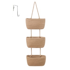 3 TIER HANGING WOVEN BIN WHT/GRY