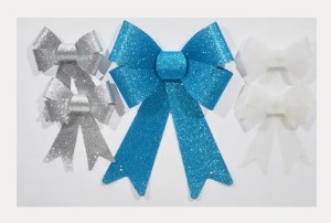 PVC GLITTER BOW | BLUE | 2 PIECE