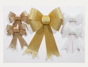 PVC GLITTER BOW | GOLD | 2 PIECE